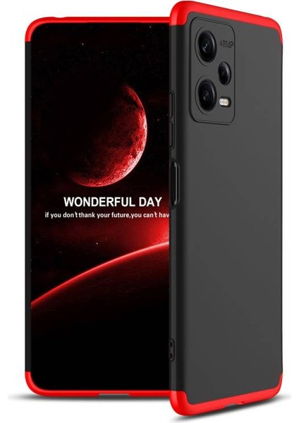Redmi Note 12 5g Kılıf 3 Parçalı Şık Patch Sert Silikon Kapak