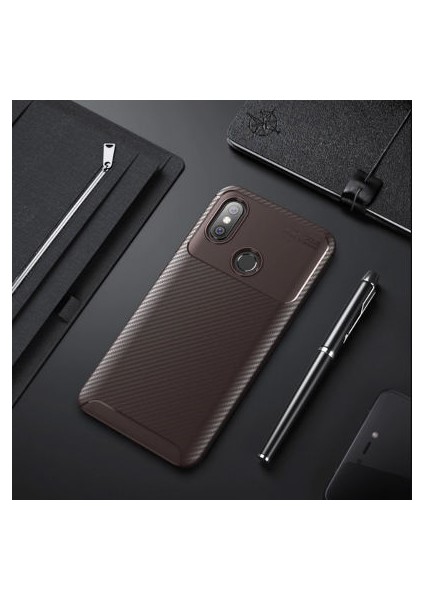 Xiaomi Mi Max 3 Kılıf Karbon Desenli Şık Tamia Premium Silikon Kapak