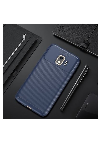 Samsung Galaxy J2 Core Kılıf Karbon Desenli Şık Tamia Premium Silikon Kapak
