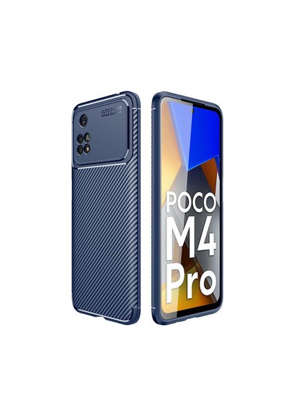 Poco M4 Pro 4g Kılıf Karbon Desenli Şık Tamia Premium Silikon Kapak