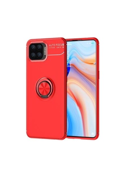 Oppo Reno 4 Lite Kılıf Yüzüklü Sağlam Esnek Ringo Silikon Kapak