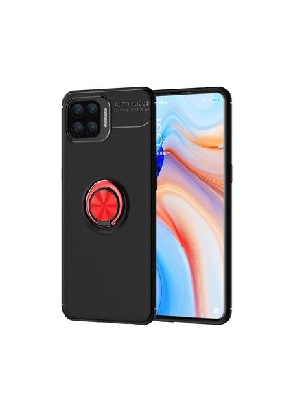 Oppo Reno 4 Lite Kılıf Yüzüklü Sağlam Esnek Ringo Silikon Kapak