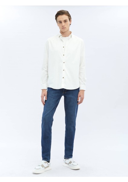 Beyaz Fitilli Regular Fit Dokuma Kadife Casual %100 Pamuk Gömlek fiyatları