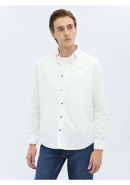 Beyaz Fitilli Regular Fit Dokuma Kadife Casual %100 Pamuk Gömlek modelleri
