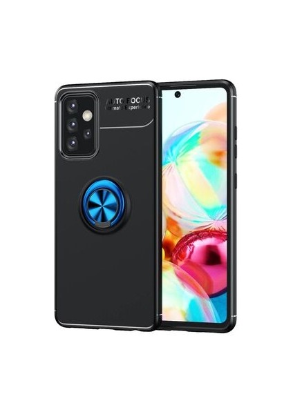 Samsung Galaxy A72 Kılıf Yüzüklü Sağlam Esnek Ringo Silikon Kapak