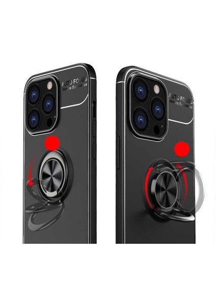 iPhone 12 Pro Max Kılıf Yüzüklü Sağlam Esnek Ringo Silikon Kapak