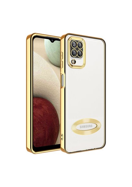 Samsung Galaxy A12 Kılıf Logo Detaylı ve Parlak Nlight Premium Silikon Kapak