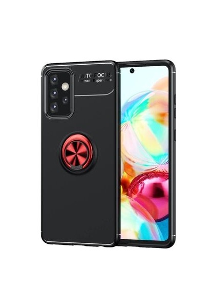 Samsung Galaxy A72 Kılıf Yüzüklü Sağlam Esnek Ringo Silikon Kapak