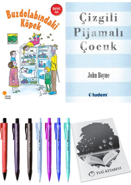 Çizgili Pijamalı Çocuk ve Buzdolabındaki Köpek 2li Set