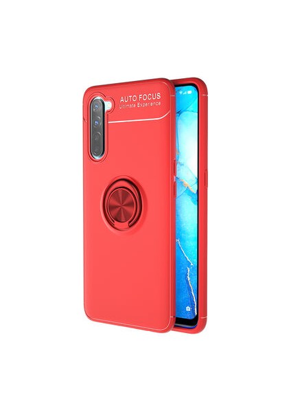 Oppo Reno 3 Kılıf Yüzüklü Sağlam Esnek Ringo Silikon Kapak
