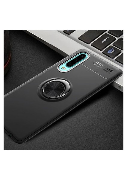 Huawei P30 Kılıf Yüzüklü Sağlam Esnek Ringo Silikon Kapak