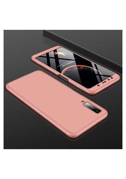 Samsung Galaxy A7 2018 Kılıf 3 Parçalı Şık Patch Sert Silikon Kapak