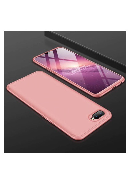 Oppo RX17 Neo Kılıf 3 Parçalı Şık Patch Sert Silikon Kapak