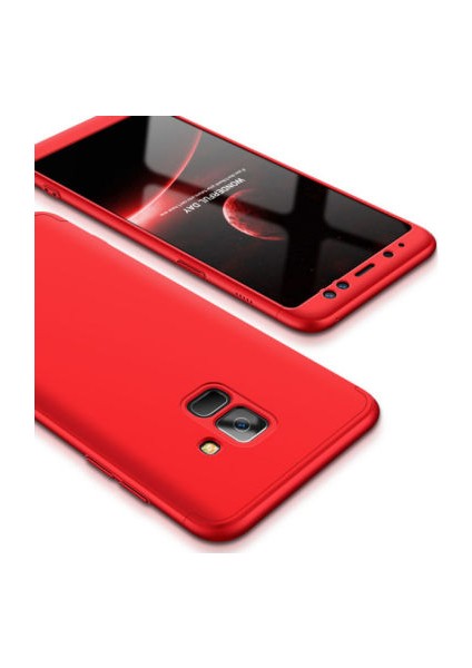 Samsung Galaxy A8 Plus 2018 Kılıf 3 Parçalı Şık Patch Sert Silikon Kapak