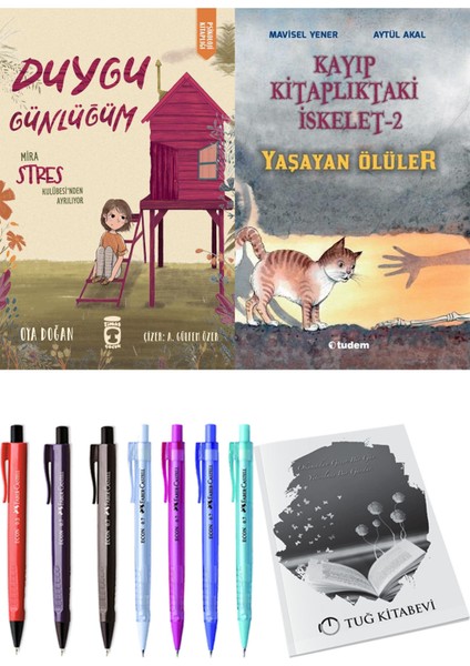 Kayıp Kitaplıktaki Iskelet 2 Yaşayan Ölüler ve Duygu Günlüğüm Mira Stres Kulübesi'nden Ayrılıyor 2li Set