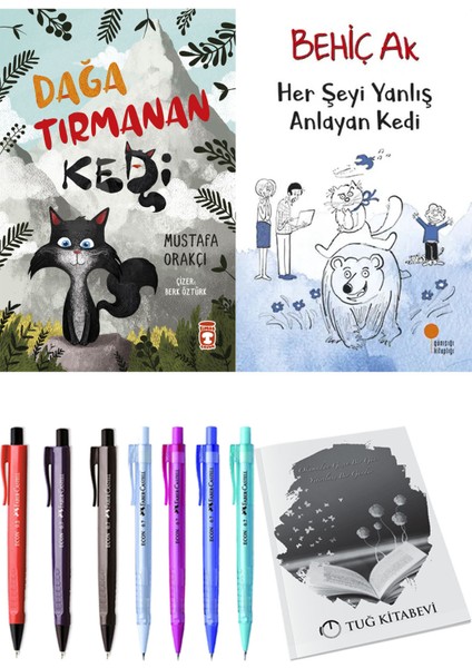 Her Şeyi Yanlış Anlayan Kedi ve Dağa Tırmanan Kedi 2li Set