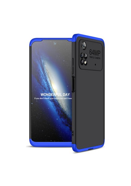 Poco M4 Pro 4g Kılıf 3 Parçalı Şık Patch Sert Silikon Kapak
