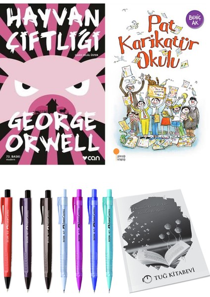 Pat Karikatür Okulu ve Hayvan Çiftliği 2li Set
