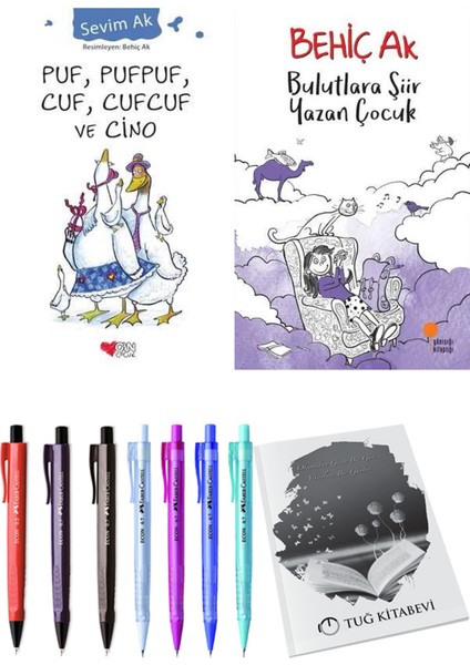 Bulutlara Şiir Yazan Çocuk ve Puf, Pufpuf, Cuf, Cufcuf ve Cino 2li Set