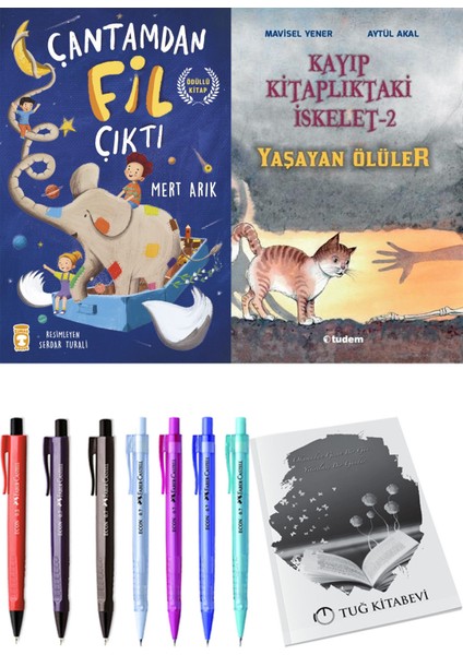 Kayıp Kitaplıktaki Iskelet 2 Yaşayan Ölüler ve Çantamdan Fil Çıktı 2li Set