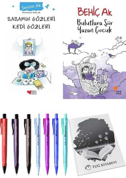 Bulutlara Şiir Yazan Çocuk ve Babamın Gözleri Kedi Gözleri 2li Set