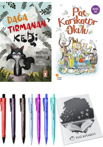 Pat Karikatür Okulu ve Dağa Tırmanan Kedi 2li Set