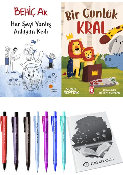 Bir Günlük Kral ve Her Şeyi Yanlış Anlayan Kedi 2li Set