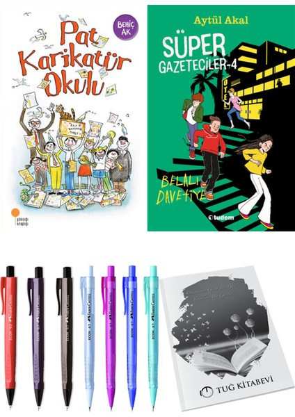 Süper Gazeteciler 4 Belalı Davetiye ve Pat Karikatür Okulu 2li Set