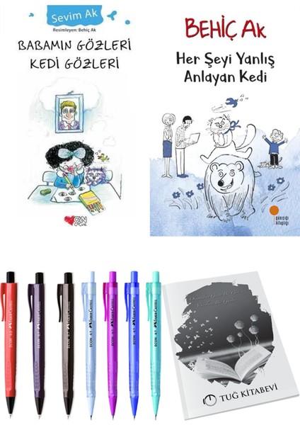 Her Şeyi Yanlış Anlayan Kedi ve Babamın Gözleri Kedi Gözleri 2li Set