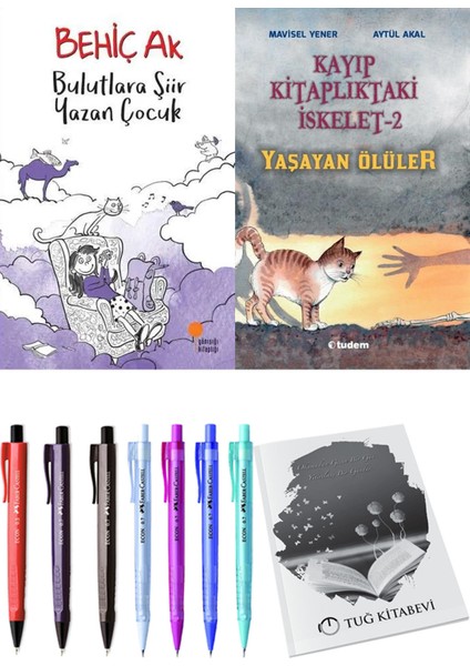 Kayıp Kitaplıktaki Iskelet 2 Yaşayan Ölüler ve Bulutlara Şiir Yazan Çocuk 2li Set