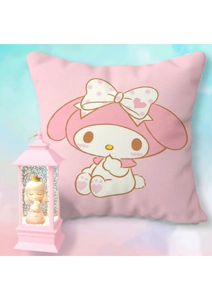 My Melody Yastık & Kedili Kız Işıklı Pembe Kar Küresi