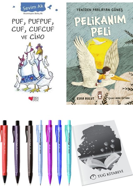 Yeniden Parlayan Güneş Pelikanım Peli ve Puf, Pufpuf, Cuf, Cufcuf ve Cino 2li Set