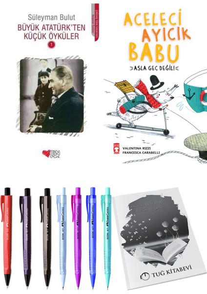 Aceleci Ayıcık Babu Asla Geç Değil ve Büyük Atatürk'ten Küçük Öyküler 1 2li Set