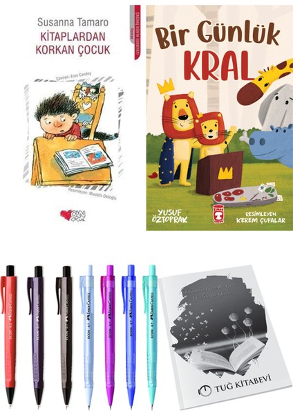 Bir Günlük Kral ve Kitaplardan Korkan Çocuk 2li Set