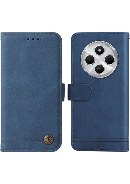 Xiaomi Redmi Için 14C 4g Cüzdan Kılıf Ten-Dokunmatik Deri Telefon Kapağı Ağacı Desen Donanım-Mavi (Yurt Dışından)