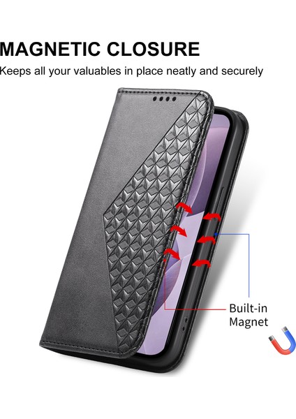 Xiaomi Poco F6 Pro 5g Cüzdan Telefon Kılıfı Buzağı Dokusu Pu Deri Kapak Çevirin-Siyah (Yurt Dışından) indirimleri