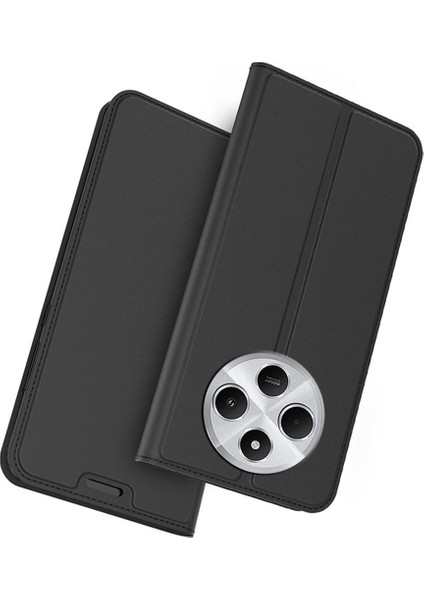 Xiaomi Poco C75 4g Kılıf Pu Deri Telefon Kapağı, Kart Tutucu Standı Manyetik Kapatma-Siyah (Yurt Dışından)