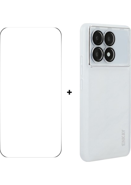 Xiaomi Redmi K70 5g Kılıf Mat Tpu Telefon Kapağı Lens Filmi + 9h Cam Koruyucu-Beyaz (Yurt Dışından)