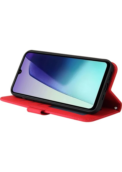 Xiaomi Redmi Için 14C 4g Cüzdan Kılıf Skin-Touch Deri Telefon Kapağı Ağacı Desen Donanım-Kırmızı (Yurt Dışından) modelleri