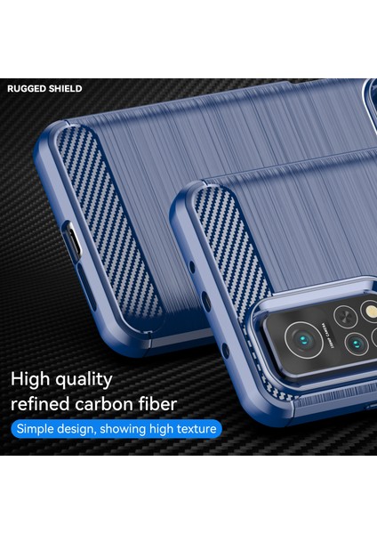 1.8mm Düşmeye Dayanıklı Karbon Fiber Fırçalanmış Doku Tpu Case Arka Cep Telefonu Kapağı Xiaomi Mi 10T 5G/10T Pro 5g-Mavi (Yurt Dışından) fiyatları