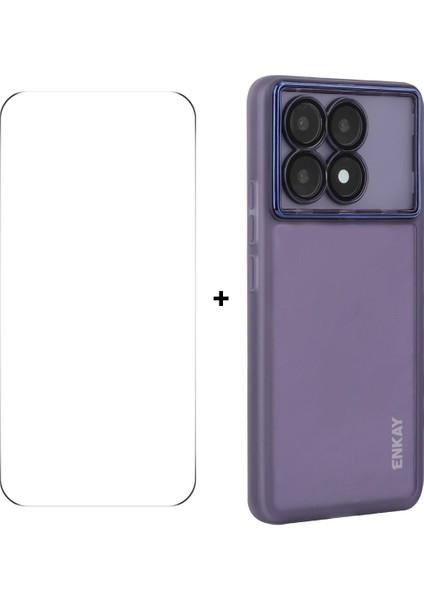 Xiaomi Redmi K70 5g Kılıf Mat Tpu Telefon Kapağı Lens Filmi + 9h Cam Koruyucu-Mor Için (Yurt Dışından)