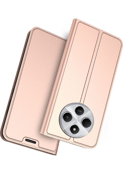 Xiaomi Poco C75 4g Kılıf Pu Deri Telefon Kapağı Için Kart Tutucu Standı Manyetik Kapatma-Gül Altın (Yurt Dışından)