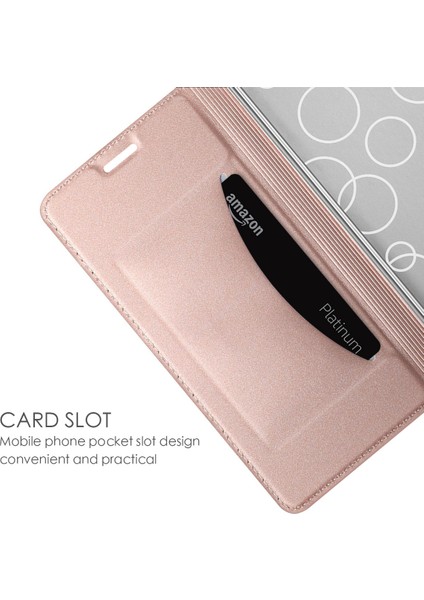 Xiaomi Poco C75 4g Kılıf Pu Deri Telefon Kapağı Için Kart Tutucu Standı Manyetik Kapatma-Gül Altın (Yurt Dışından)