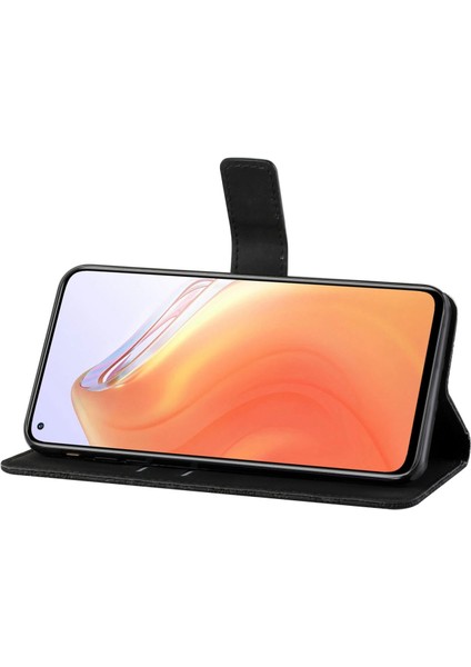 Baskılı Çiçek Cüzdan Deri Mıknatıslı Toka Kılıfı Xiaomi Mi 10T 5G/10T Pro 5g-Siyah Için Kayışlı (Yurt Dışından)
