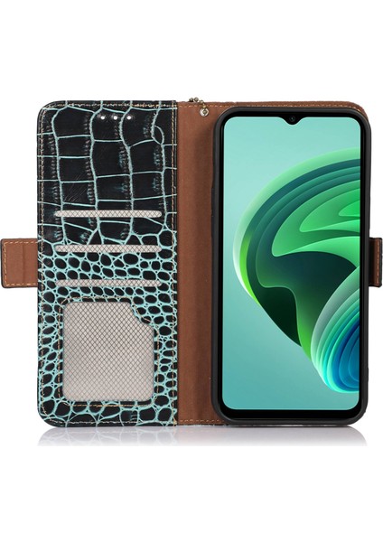 Xiaomi Redmi Için K70E 5g Kılıf Rfıd Engelleme Cüzdan Hakiki Inek Deri Telefon Kapağı-Yeşil (Yurt Dışından) modelleri