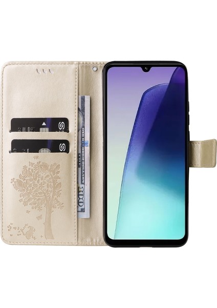 Baskı Çiçek Xiaomi Redmi 14C 4g Kılıf Kedi Ağacı Desen Flip Deri Telefon Kapağı-Altın (Yurt Dışından) modelleri