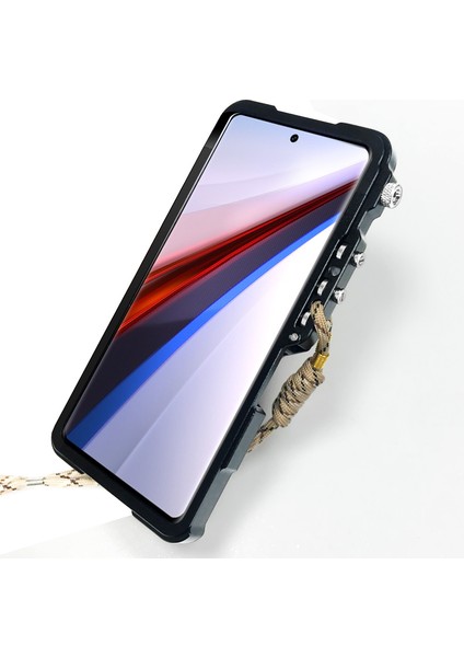 Xiaomi Redmi Note 12 Pro+5g Kılıf Alüminyum Alaşımlı Telefon Koruma Kapağı Mekanik Kol-Siyah (Yurt Dışından) modelleri