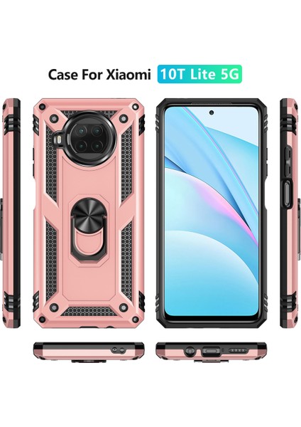 Xiaomi Mi 10T Lite 5g-Rose Gold Için Halka Destekli, Düşmeyi Önleyen Pc+Tpu Hibrit Telefon Kabuğu (Yurt Dışından) modelleri