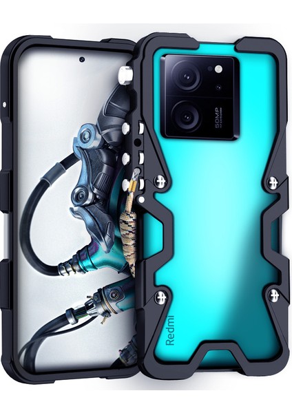 Xiaomi Redmi K60 Ultra Kılıf Alüminyum Alaşımlı Düşmeyi Önleyici Telefon Kılıfı, Askı-Siyah (Yurt Dışından)