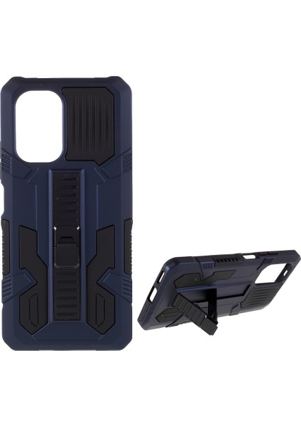 Dört Köşeli Düşmeyi Önleyici Hava Yastığı Vanguard Hibrit Mobil Kılıf, Xiaomi Redmi K40 Için Kickstand'lı -Mavi (Yurt Dışından)